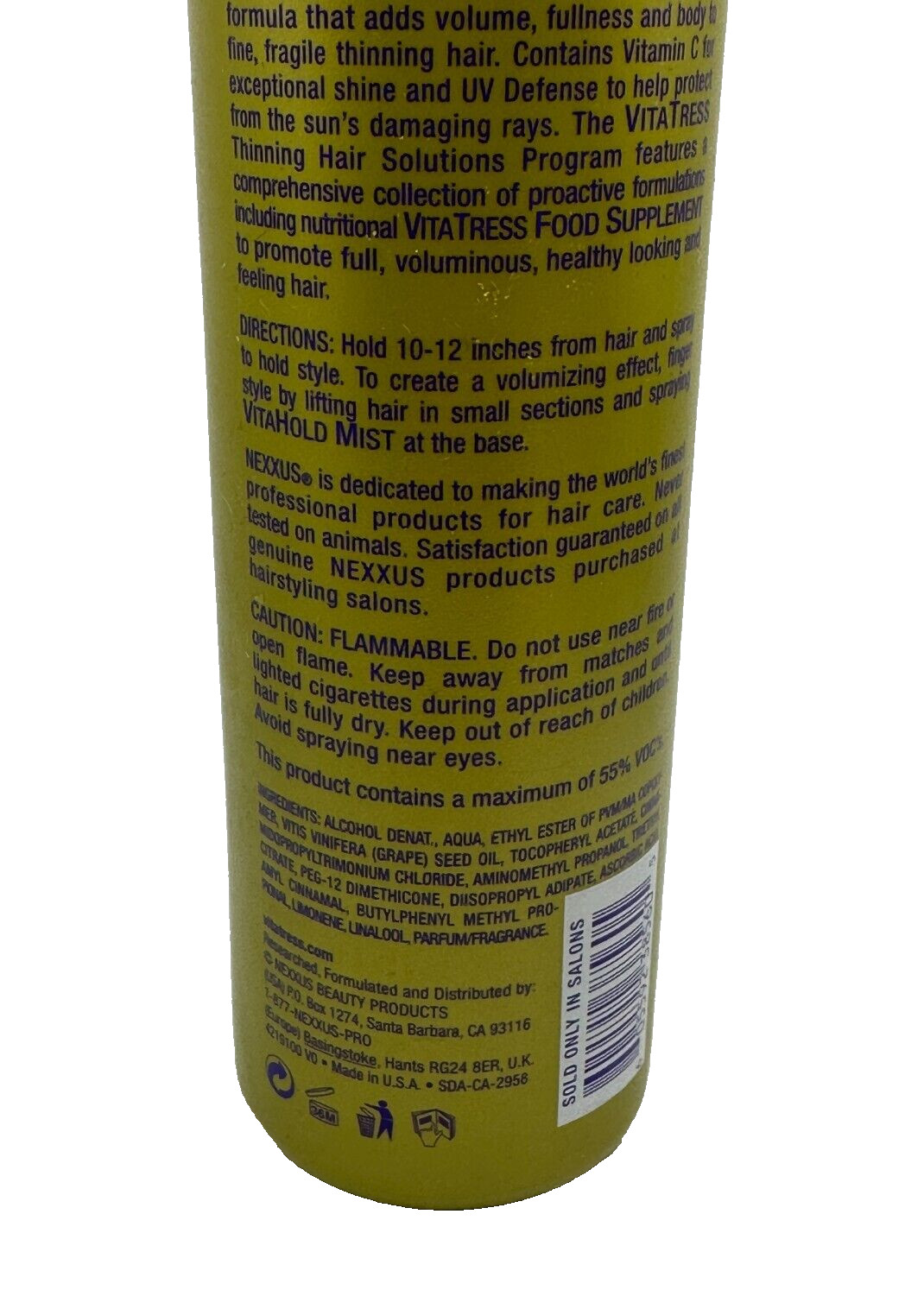 Nexxus Vitatress Vitahold Mist Flexible Hold Hair Spray 10.1 Oz NEW