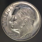 1955 D ROOSEVELT DIME BU FRESH FROM ORIGINAL ROLL-LOT 3107