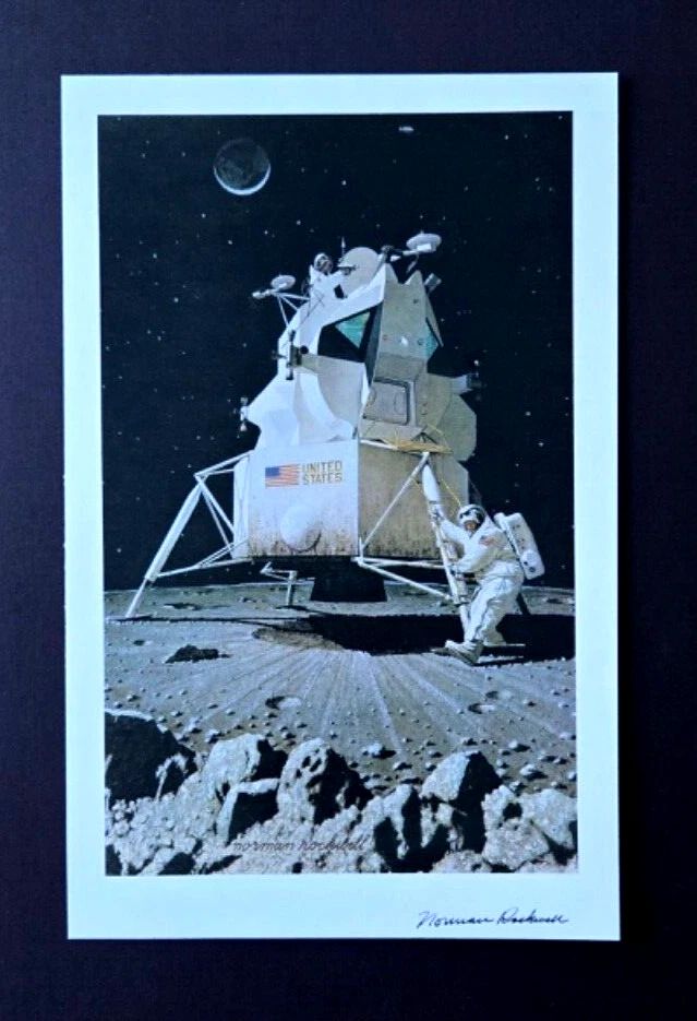 Norman Rockwell 70er Jahre signierter Druck, Vintage gerahmtes Wandbild, Classic Americana - Bild 2 von 3