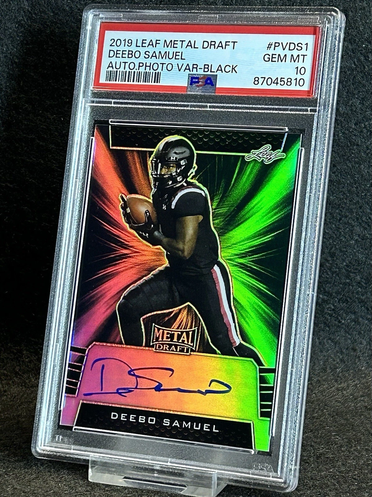 Deebo Samuel Leaf Metal Draft Autographs Photo Variation #PVDS1 Black