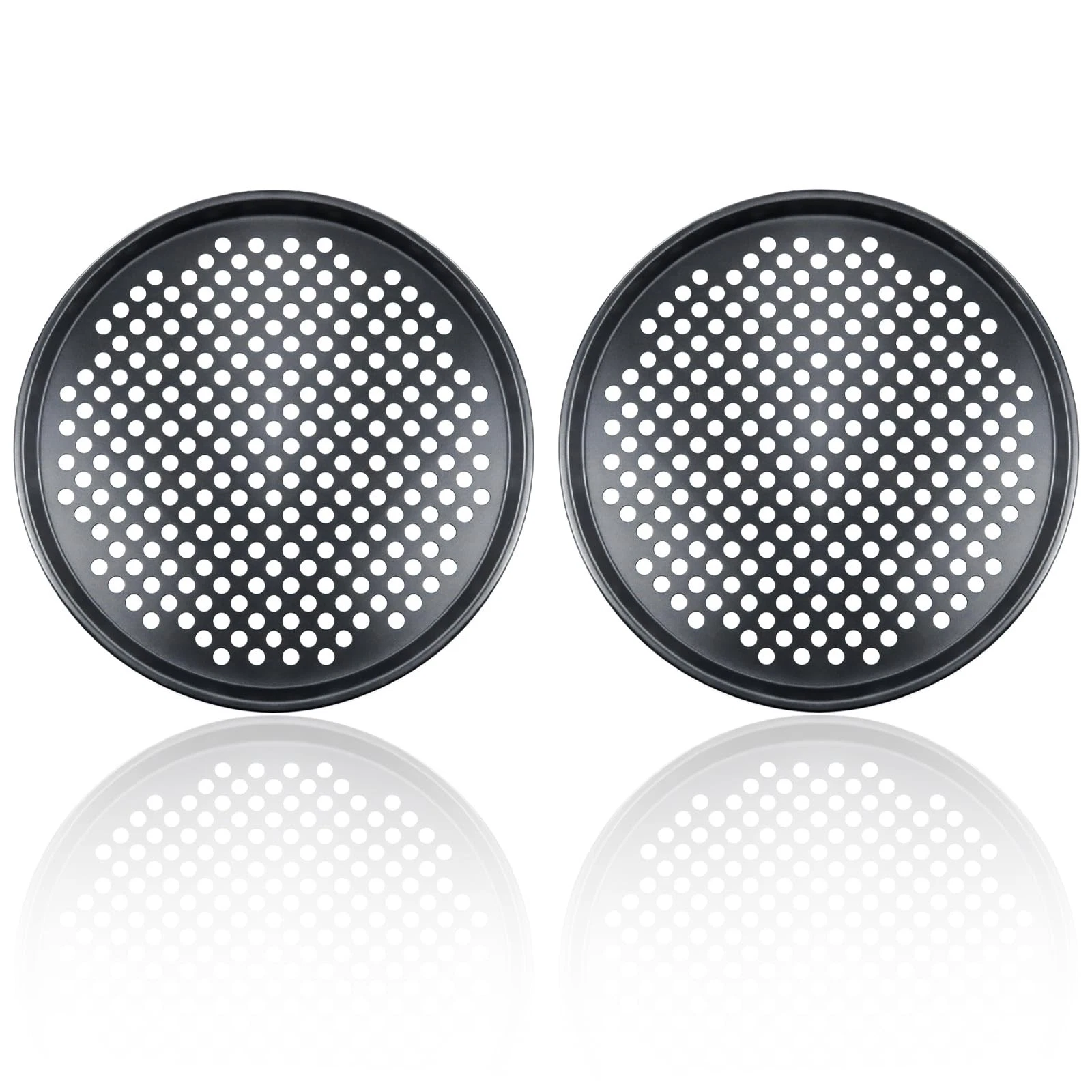 2 Pcs 12 Inch Non Stick Pizza Pan with Holes Perforated Pizza Pans for Home