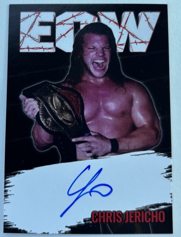Chris Jericho auto card ECW signed Wrestling wwe aew wcw fozzy