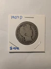 1907-D 50C Barber Half Dollar