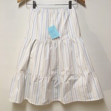 Skirt Girls M 8 Maxi Ruffle Tier Striped White Lined Boho Mom and Pop's Kids