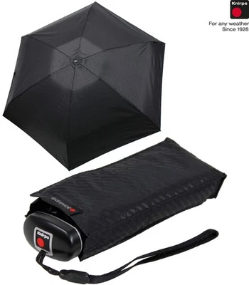 Knirps Regenschirm Damen Taschenschirm klein leicht Travel schwarz fade Striche