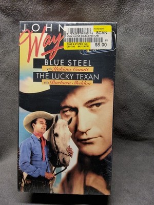 JOHN WAYNE Double Feature VHS tapes -sealed unused -Blue Steel, The Lucky Texan