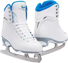 Jackson Ultima SoftSkate Figure Ice Skate for Women/Girl, Size 10 - White/Blue