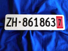 VINTAGE 12" GERMANY LICENSE PLATE EXCELLENT CONDITION!  ZH*861863  7