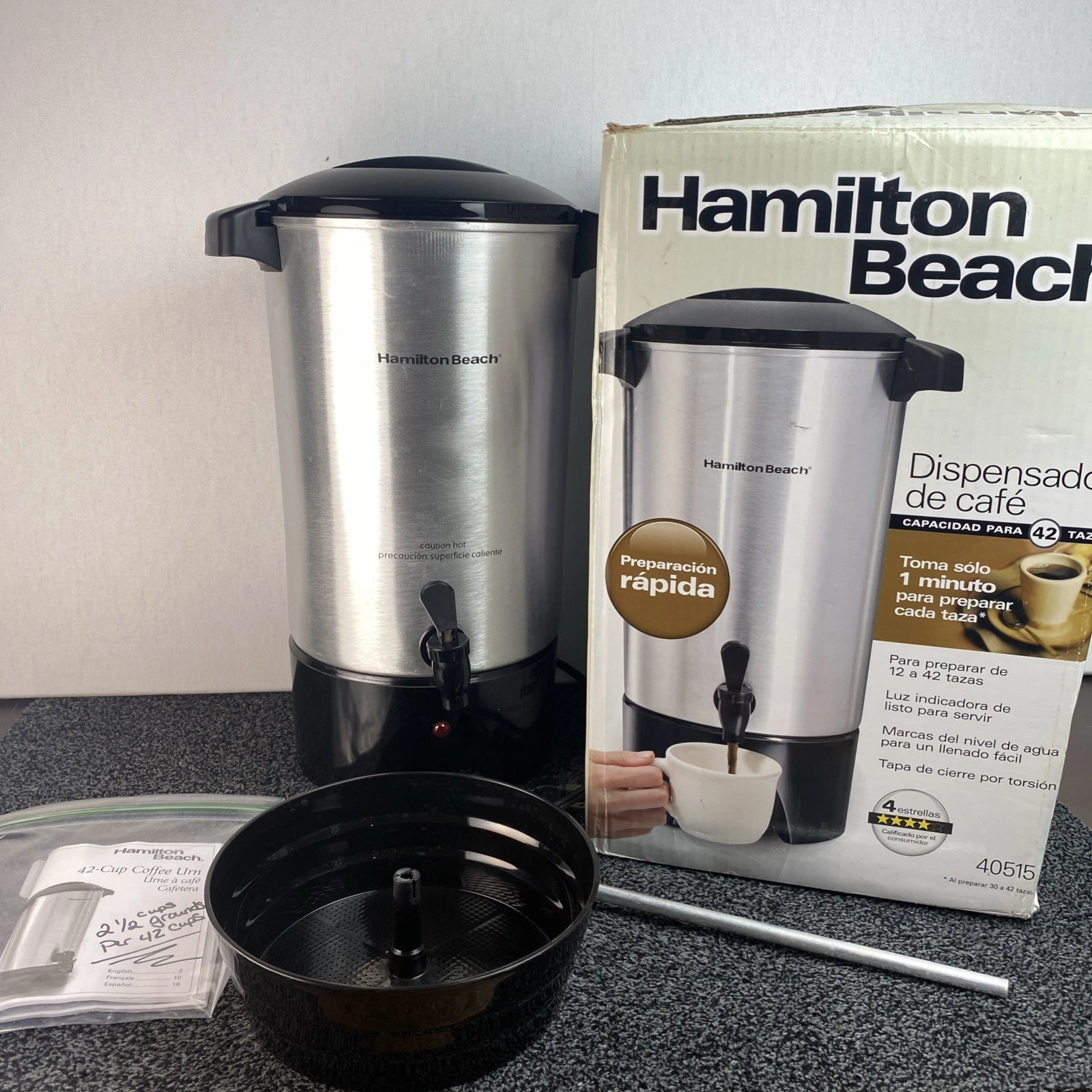 Coffee Urn 42-Cup Home Office Beverage Server Electric Hamilton Beach 40515