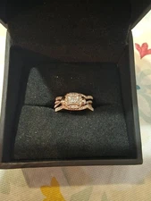 1 CT. TW Princess-Cut Diamond Frame Three Piece Bridal Set in 14K Rose Gold