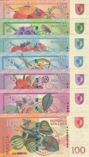 MAYDA Set 7 1 2 5 10 25 50 100 Dollars Fantasy Insect Dragonfly flower NR