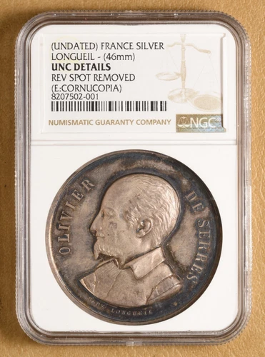 Olivier De Serres Agriculture - France Silver Medal by Longueil NGC UNC Details