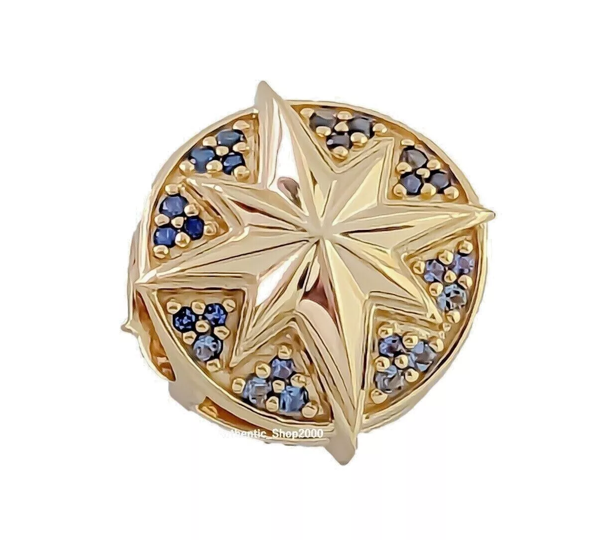 100% Authentic PANDORA 14k Gold Marvel Captain Marvel Insignia 