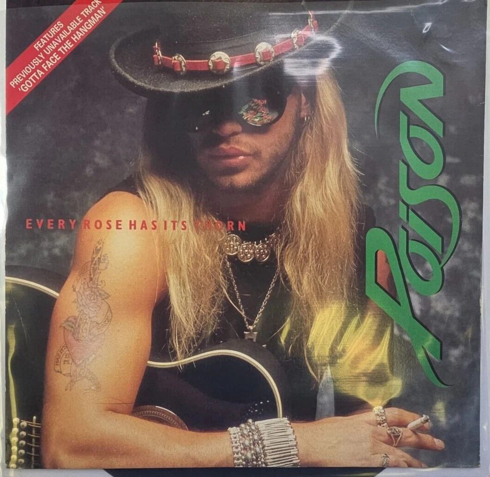 Poison Every Rose Has Its Thorn 12” Vinyl record in picture sleeve 1988 rock Foto 3 de 4