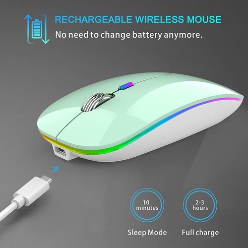 Mysz Bluetooth Bezprzewodowa mysz LED Akumulator Cicha bezprzewodowa USB C306 - Zdjęcie 4 z 7