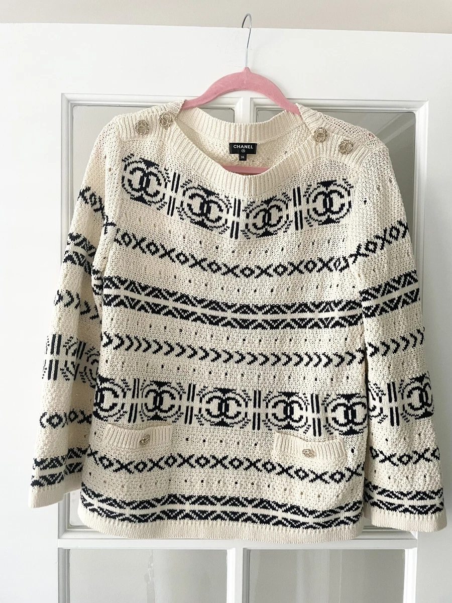 CHANEL Cotton Striped Sweaters for Women for sale | eBay