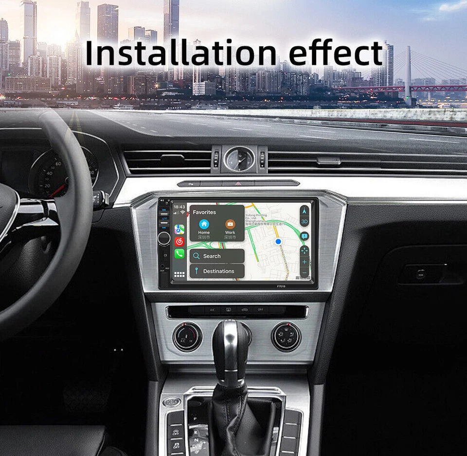 Radio estéreo para automóvil pantalla táctil reproductor de MP5 2 DIN Carplay Android automático BT Aux TF USB Foto 2 de 4