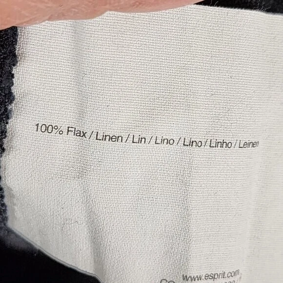 Falda Espirit negra 100 % lino utilitaria fluida línea A Lagenlook | Para mujer 2 Foto 4 de 4