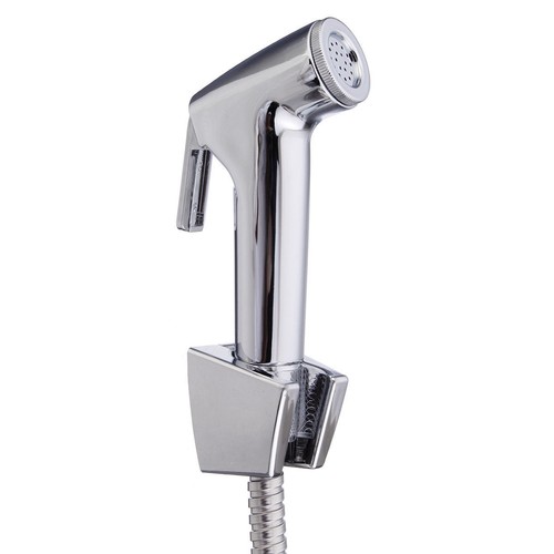 Set Hand Held Douche Bathroom Spray Tap Hygienic Toilet Shower Head Bidet Chrome - Picture 8 of 10
