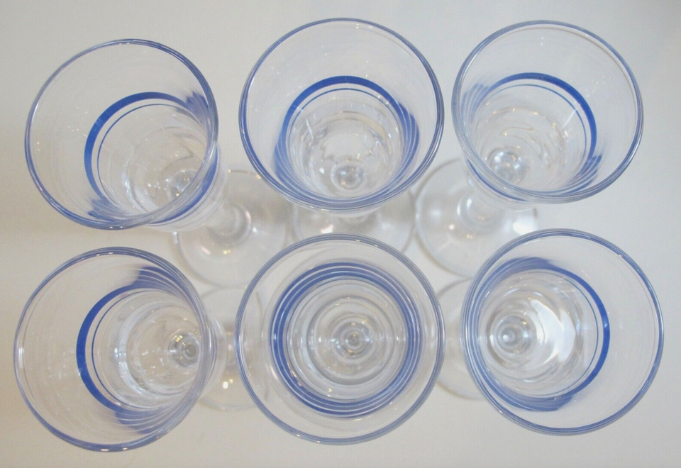 Set of 6 Holmegaard Blue Bell Denmark Cordial Aperitif Liquor Shot