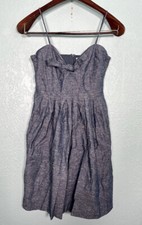 Madewell Chambray Tie-Front Cutout Cami Dress Blue Cotton Womens Sz 2 $118