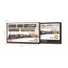 Retro Railroad Train Set with Sound  Light Steam Train Locomotive Passenger Car