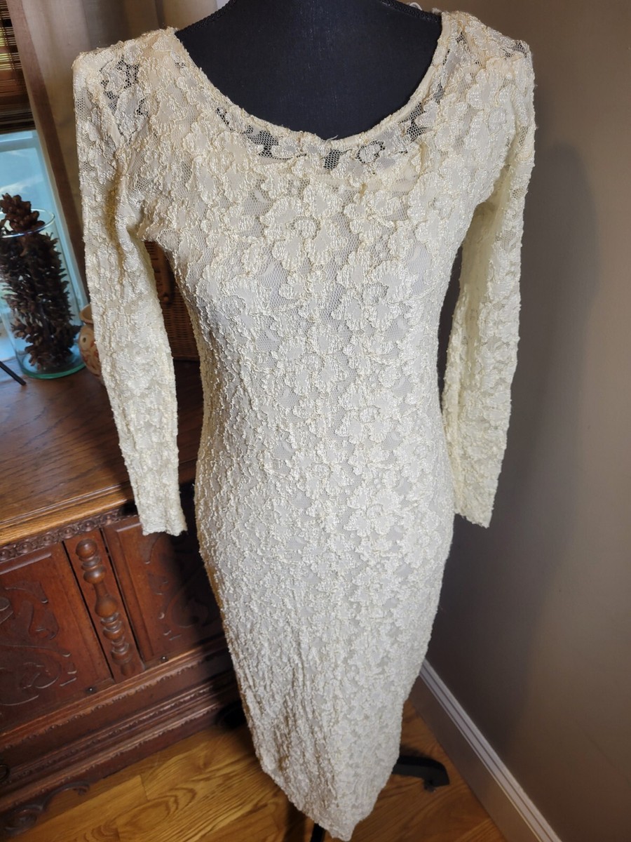 cream lace bodycon dress Mae Cream Lace Long Sleeve Mini Dress