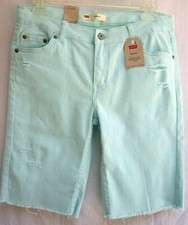 LEVIS..GIRLS SZ 12.5 PLUS..STRETCH..DENIM..BERMUDA SHORTS..ADJUSTABLE WAISTBAND