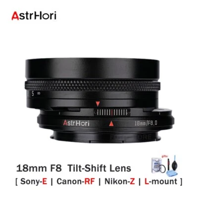 Astrhori 18mm F8 Full Frame Tilt Shift Lens for Canon RF Nikon Z Sony E Leica L