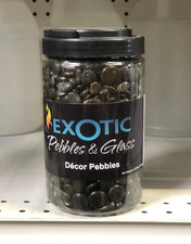 Exotic DECORATIVE Pebbles Glass Polished Black Gravels 5.5 LB 3.8"