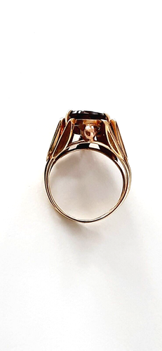 GOLD DESIGN RING ° 585 / 1000 ° 14 K ° RAUCHQUARZ ° Goldschmuck ° Modernist ° - Bild 6 von 15