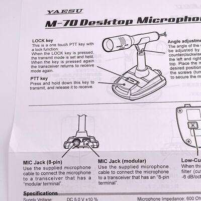 Yaesu M-70 (Successor to MD-100A8X) Desktop Microphone