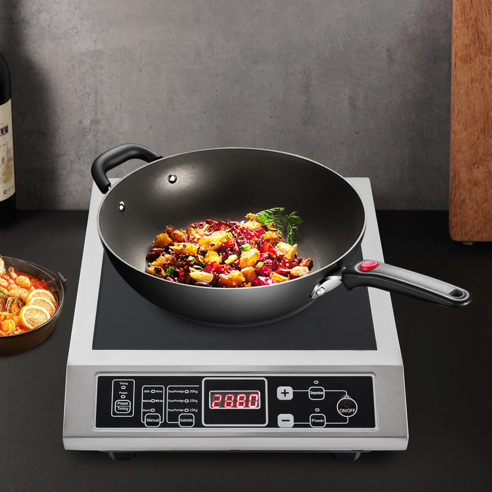 Electric Hot Stove Portable Kitchen Countertop Induction Cooktop Burner 3500W US