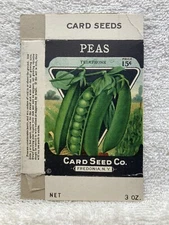 1930s 1940s 1950s Telephone Peas Card Seed Company Box Fredonia NY  Vtg