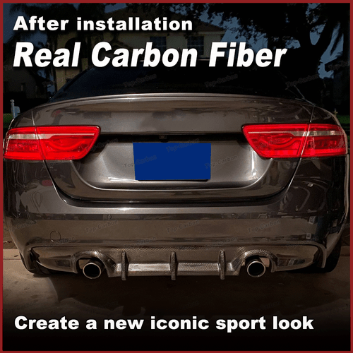 Fit For Jaguar XE X760 2015-2017 Rear Bumper Diffuser Lip Spoiler REAL CARBON - Picture 3 of 11
