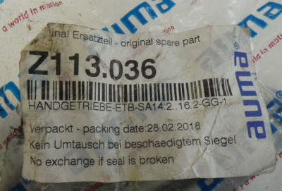 Auma | Z113.036 | Handgetriebe ETB-SA14.2..16.2-GG-1 | original Ersatzteil