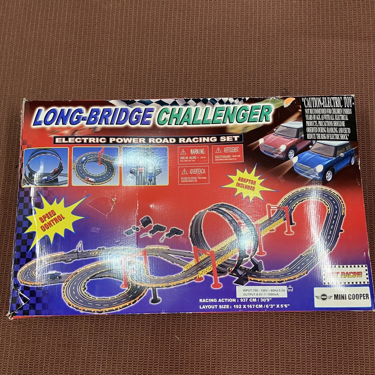 Fast Lane Long Bridge Challenger Hot Racing Mini Cooper Slot Car Electric  Set
