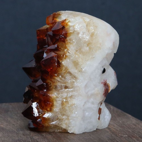 #4-187g Natural Drusy Citrine Strange Carving Human Face Amazing Crystal Healing - Picture 8 of 11