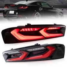 Red Clear Tail Lights For 2016-2018 Chevy Camaro FULL LED Rear Brake Lights-Pair