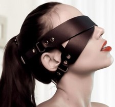 High Quality Women Pu Leather Blindfold Punk Mask Masquerade Cosplay Costume