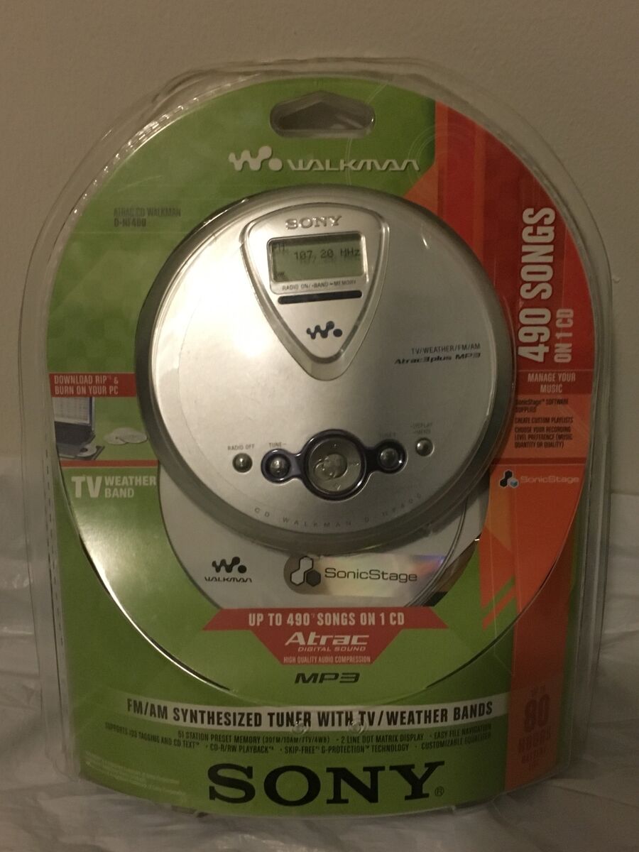 NEW SONY WALKMAN PORTABLE CD PLAYER DNF 400 WITH MP3 ATRAC NEW SONY WALKMAN PORTABLE CD PLAYER DNF 400 WITH MP3 ATRAC
