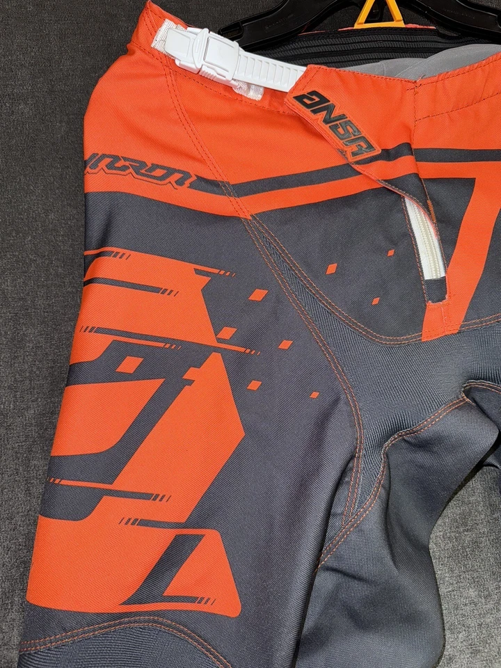 Pantalones Answer Syncron Hombre 30 Naranja Motocross Carreras Cintura Ajustable Foto 4 de 4