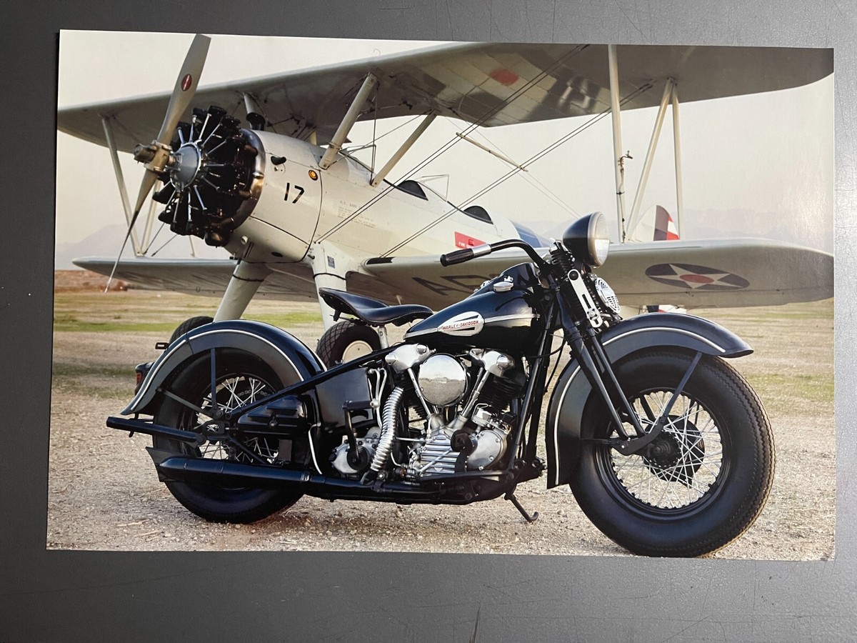 1941 Harley Davidson EL Motorcycle Picture, Print - RARE!! Awesome