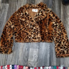 Vintage 80’s Firenze Cropped Animal Print Club Wear Luxury Women’s Medium Coat