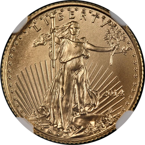 2014 Gold American Eagle $5 NGC MS70 Bald Eagle Label - STOCK