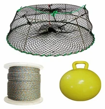 KUFA Sports Tower Style Prawn trap with 400' rope, float & Bait Jar(CT77+PAL5)