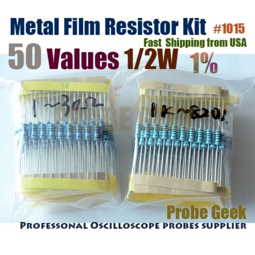 50  Values Total 500pcs 10pcs Each 1% 1/2W Metal Film Resistor ASSORTED KITS - 第 1/1 張圖片