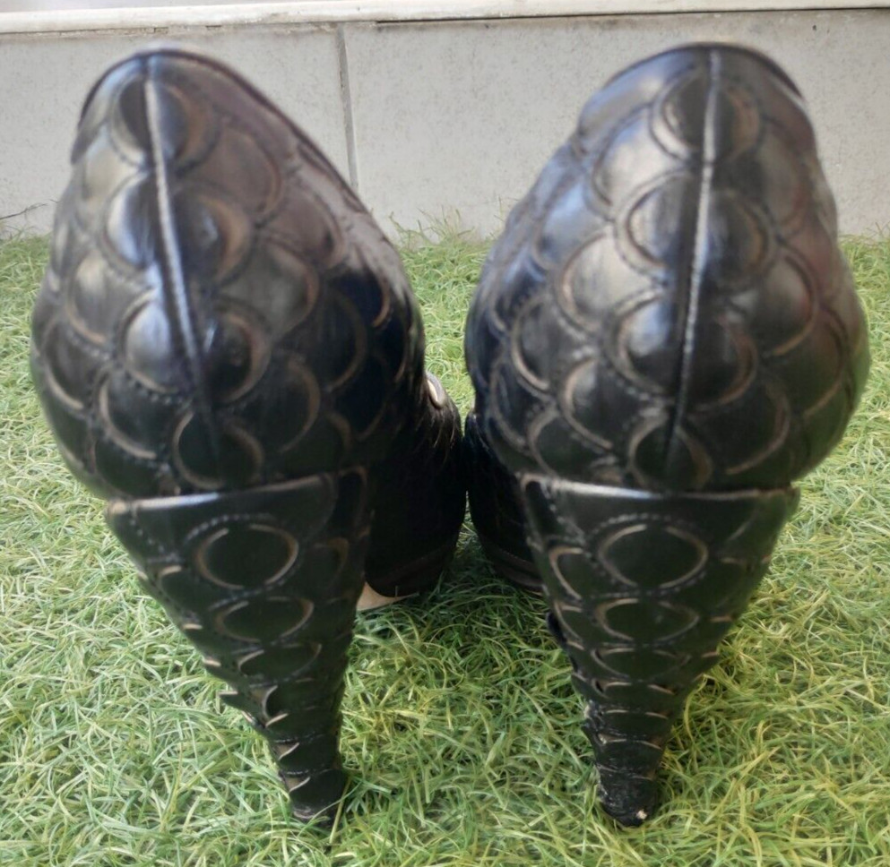 Christian Dior Python Scales Black Leather Pumps … - image 7