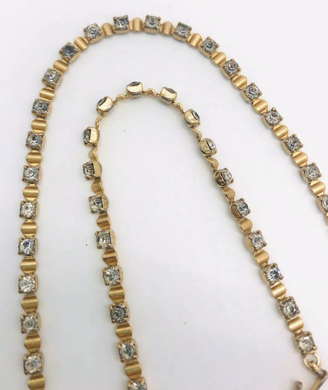 Beautiful BOGOFF Clear Rhinestone Necklace Gold P… - image 6