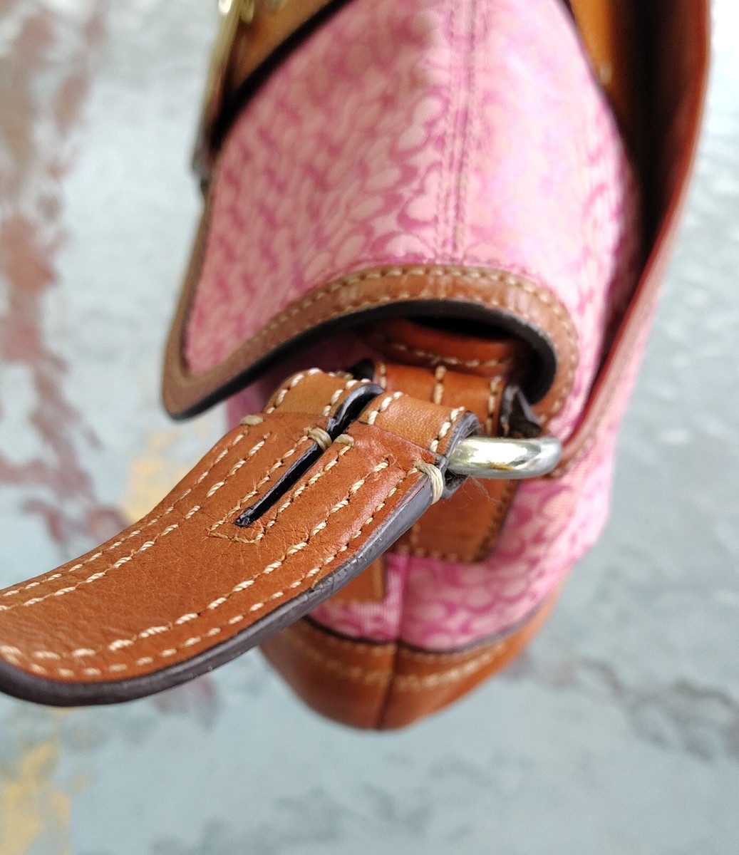 Coach Vintage F10926 Soho Y2K Pink Signature C Canvas Leather